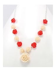 Mixed Colors Rose Resin Necklace In Zinc