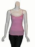 WOO Pink Lace Ribbed Camisole Tank Top