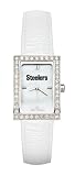 Pittsburgh Steelers Ladies Allure Watch White Leather Strap