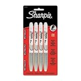 Metallic Silver Sharpie Permanent Marker, Fine Tip, 4/Card SAN39109