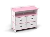Legare 36-Inch Dresser, Pink and White