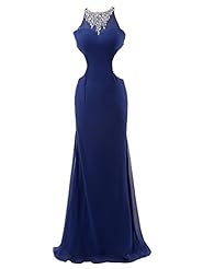 Girls V-neck Chiffon Empire   Waistline Mermaid Lace Jeweled Evening Dress/Prom Dress/Party Dress 