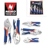 31ZzlDUNvQL. SL160  Pro Grade 5 Piece Locking Jaw Plier Set with Soft Grip Handles