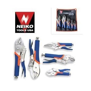 Pro Grade 5 Piece Locking-Jaw Plier Set with Soft Grip Handles by 