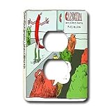 Londons Times Health and Vanity Trends Cartoons - Hottest Designer Fashions - Light Switch Covers - 2 plug outlet cover