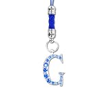 New Fashionable Universal Diamond Letter Electronic accessories Charm Strap - G BLUE