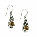 Sterling Silver Genuine Amber Flower Filigree Earrings