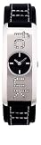 French Connection Fc1046s Ladies Black Dial Silver Stone Set Case Black Leather Strap