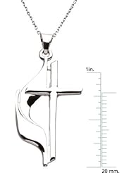 Sterling Silver Methodist Cross Pendant 18 x 10mm