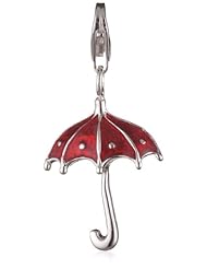 VINANI brand Germany 925 Sterling Silver Charm Pendant Umbrella neon red enameled HRER