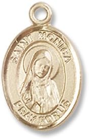 Small Childrens Jewelry, Girls or Boys Gold Filled St. Monica Pendant with Gold Filled 18" Lite Curb Chain. Catholic Saint Monica Patron Saint of Married Women, Mothers, Alcoholics, Adultery, Abuse Victims, Difficult Marriages, Disappointing Children, Homemakers, Housewives, Married Women, Mothers, Victims of Adultery, Victims of Unfaithfulness, Victims of Verbal Abuse, Widows, Wives.