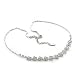 Sterling Silver Necklaces with Clear Swi.Crystal, 16 Inches