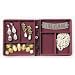 Velvet Jewelry Tray - Stacking 6 Compartment (Burgundy) (1.5" H x 9.25" W x 16.25" D)