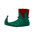 Adults' Elf Costume Shoes - Green/ Red