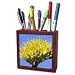 VWPics Flowers - Bee pollinates a Desert Agave flower also called a Century Plant - Tile Pen Holders-5 inch tile pen holder