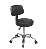Office Star Chrome Finish Doctor Dental Stool with Vinyl Seat and Back