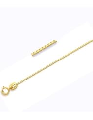 14K Yellow Gold 0.65mm Box Chain Necklace - 16" to 22" inches