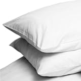 Linens Limited Percale Housewife Pillow Cases, White, Pair