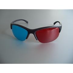 Professionelle 3D Brille rot/cyan (sog. Anaglyphenbrille) Pilot Style