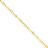 1.1mm, 10 Karat Yellow Gold, Singapore Chain - 20 inch