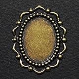 【アクセサリーパーツ・金具】DU-K8・座金カメオパーツ（透かしパーツ）　リボン３８×３０ｍｍ　金古美（アンティークゴールド）　２コ入りが１３８円！