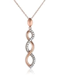 10k Gold Diamond 1/10cttw Twist Pendant Necklace, 18"