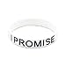 Lychee 1X White I Promise Printed Silicone Wristband Black Bracelet