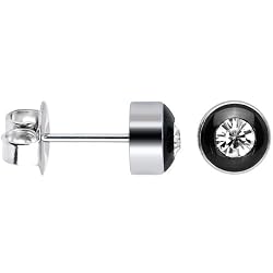 5mm Bezel April Birthstone Stud Earrings