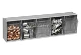Tilt Out Storage Bin - 5 Compartments Gray