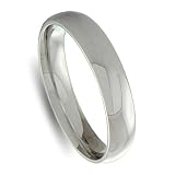 4mm 18K White Gold Comfort Fit Wedding Band Ring