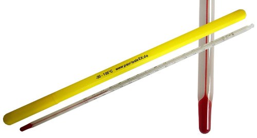 Thermometer with eyelet, -20 to 105° Celsius (Glass Thermometer / laboratory equipment), length 30 cm