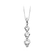 3 Diamond Pendant 3/4 ct. in 14K White Gold with Chain