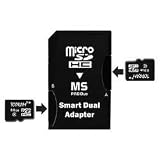 TOPRAM 16GB (8GB x 2) microSD microSDHC Card Class 4 with Memory Stick Pro Duo Adapter - TR5400ADP8Gx2