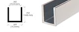 CRL Brushed Nickel Frameless Shower Door Aluminum Deep U-Channel for 3/8 Thick Glass - 98 in long