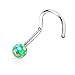 PiercedOff Opal Ball 316L Surgical Steel Nose Screw (Opal Green)