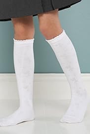 5 Pairs of Older Girls Cotton Blend Knee High Butterfly Socks