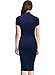Miusol Women's Sexy Low-Cut Contrast Vintage Cap Sleeve Slim Midi Dress