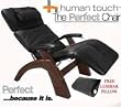 The Human Touch Power Electric Perfect Chair Recliner - PC95 / PC-095 Dark Walnut Recline Wood Base Black Leather Pads - Interactive Health Zero Anti Gravity Chair The Human Touch Power Electric Perfect Chair Recliner - PC95 / PC-095 Dark Walnut Recline Wood Base Black Leather Pads - Interactive Health Zero Anti Gravity Chair