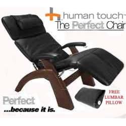 The Human Touch Power Electric Perfect Chair Recliner - PC95 PC-095 Dark Walnut Recline... by The Human Touch Power Electric Perfect Chair Recliner - PC95 / PC-095 Dark Walnut Recline Wood Base Premium Black Leather Pads - Interactive Health Zero Anti Gravity Chair