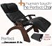 The Human Touch Power Electric Perfect Chair Recliner - PC95 / PC-095 Dark Walnut Recline Wood Base Black Leather Pads - Interactive Health Zero Anti Gravity Chair