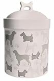 Trixie 24410 Futter- und Snackdose, 1,2 Liter/&oslash; 12 cm, wei&szlig; / grau