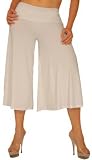 Stretch Gaucho Pants with Banded Waist from Hot Fash Shorts - SALEEN White