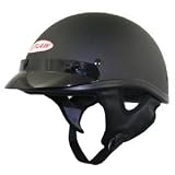DOT Approved Motorcycle Helmet - Half - Flat Black - Extra Large