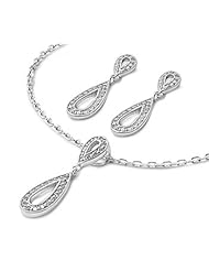 Sterling Silver Sets With Cubic Zirconia
