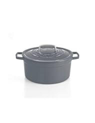 Martha Stewart Collection Enameled Cast Iron 6 Qt. Pot Color Zinc Grey