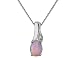 Opal Gemstone Pendant with Diamonds (1/2 inch) in White Gold with Chain