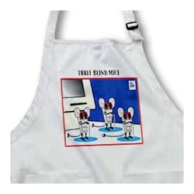 Three Blind Mice - BLACK Full Length Apron With Pockets 22w X 30l by Blinds