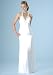 Apparel : Formal Evening Gown. White Stretch Halter Dress for Prom, Party, Wedding by Sean Collection (8768)