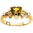 14K Yellow Gold Citrine Heart Ring