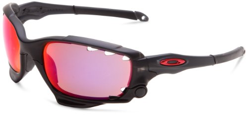 Oakley Mens Racing Jacket OO9171-10 Polarized Oval Sunglasses,Matte Black Frame/Red Iridium Polarized Lens,one size